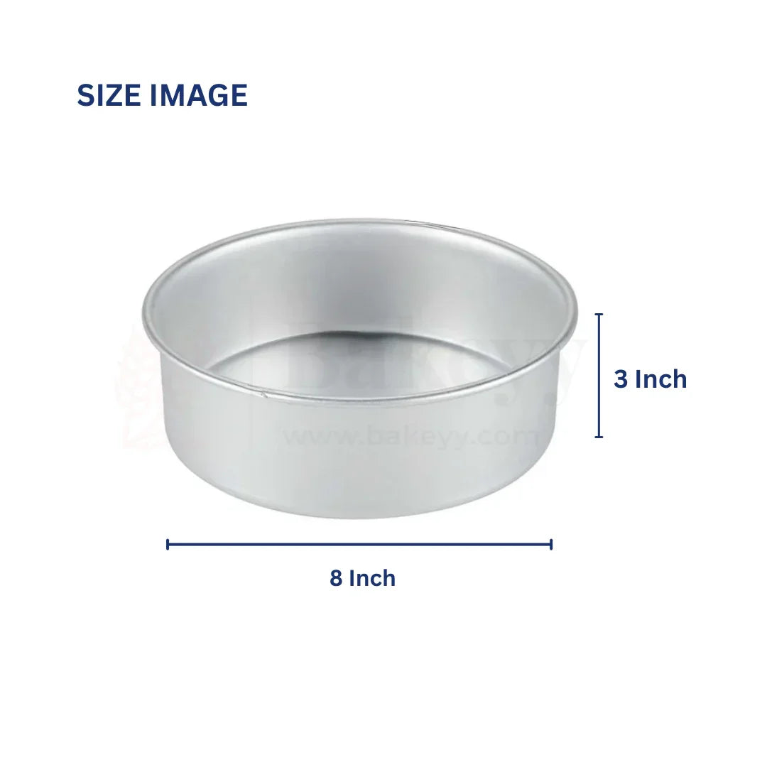 8x3" Round Aluminium Cake Mould