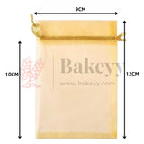 9x12CM | Gold Organza Drawstring Bag | Potli Bag for Gifting Chocolates, Jewellery | Perfect for Small Items | Pack of 99