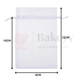 9x12cm | White Organza Drawstring Bag | Potli Bag for Gifting Chocolates, Jewellery | Perfect for Small Items | Pack of 99