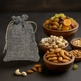 10x14 CM | Jute Potli Bags Grey Colour Drawstring Gift Bags for Return Gifts - Pack of 10