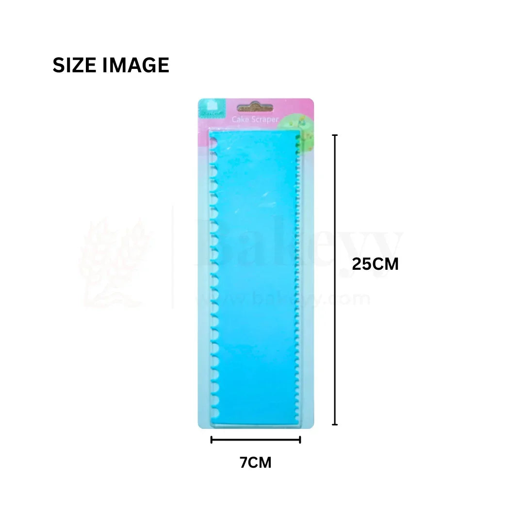 Plastic Cake Scraper – 25cm x 7cm | U-Shaped Edge Design for Perfect Textured Cakes - Bakeyy.com - India - Plastic Cake Scraper – 25cm x 7cm | U-Shaped Edge Design for Perfect Textured Cakes - Default Title