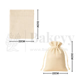 22x31 CM | Jute Potli Bags Cream Colour Drawstring Gift Bags for Return Gifts - Pack of 10