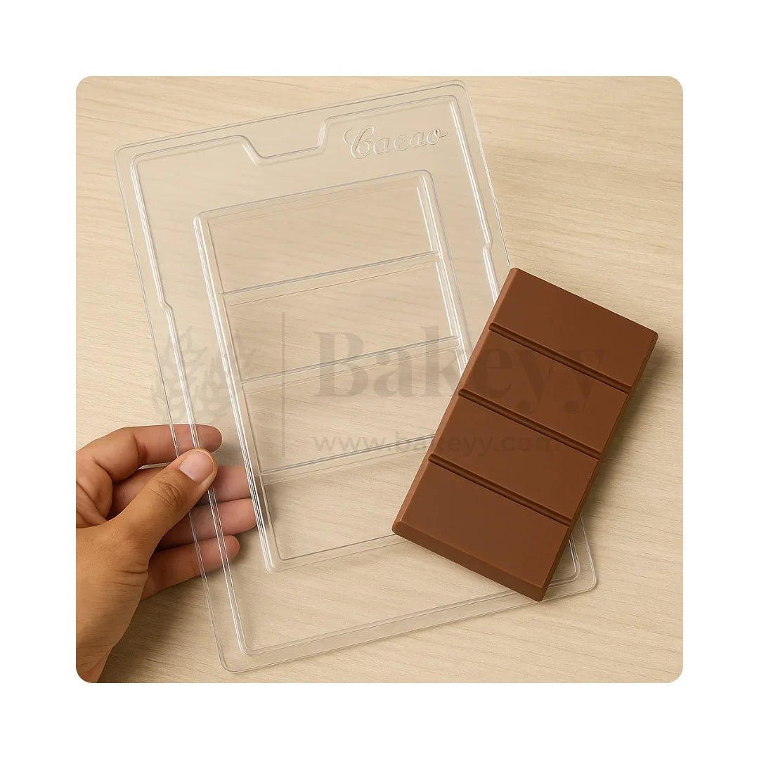655 | Chocolate Bar Mould – 4 Cavity Cacao Mould