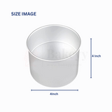 4x4" Round Aluminium Cake Mould