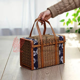 Premium Woven Picnic Basket Box with Handle | Handmade Wicker basket | 1 Piece
