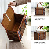Premium Woven Picnic Basket Box with Handle | Handmade Wicker basket | 1 Piece