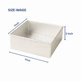 7x2" Square Aluminium Cake Mould
