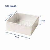 6x2" Square Aluminium Cake Mould