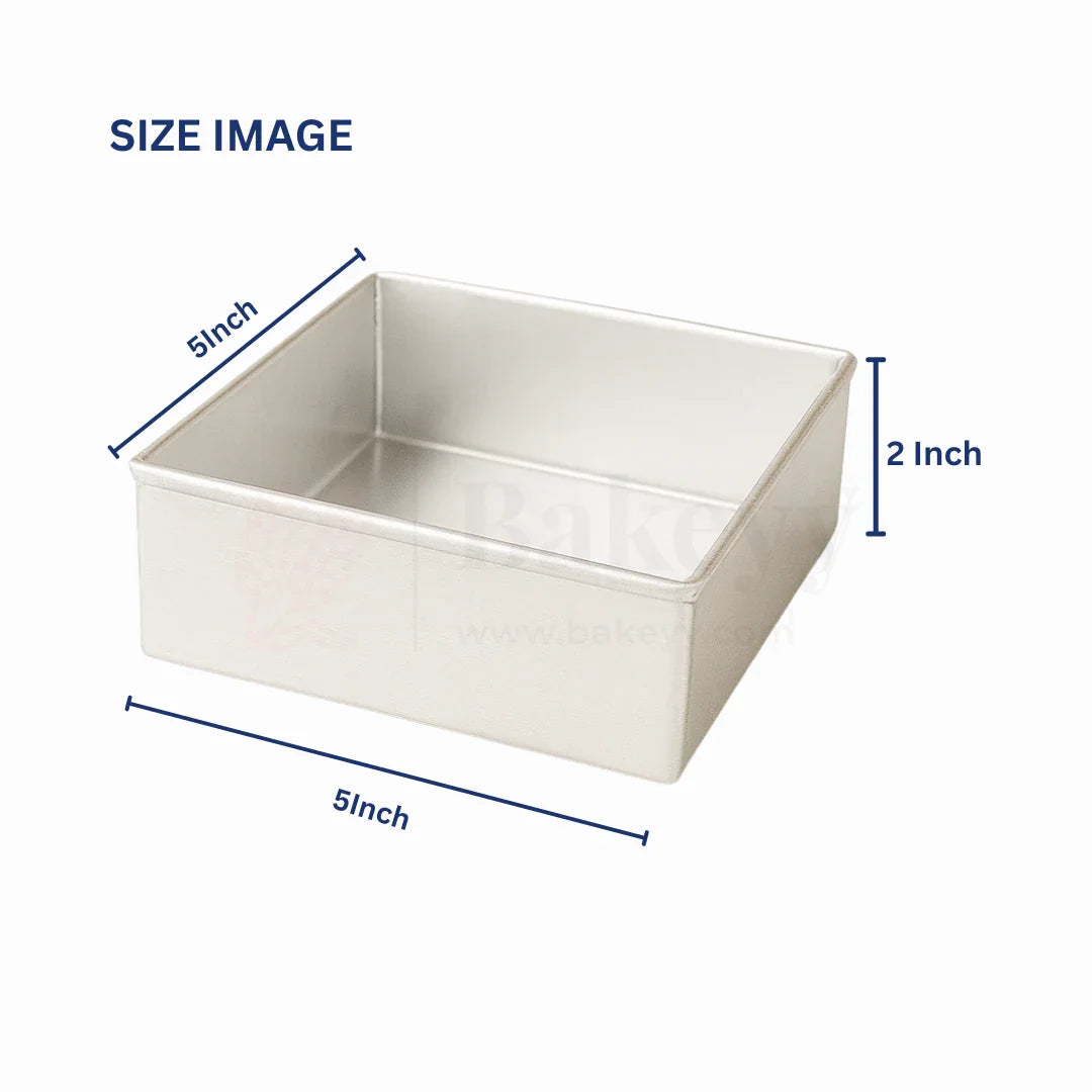 5x2" Square Aluminium Cake Mould