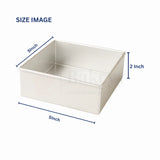 5x2" Square Aluminium Cake Mould