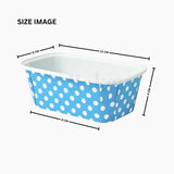 100g Bake and Serve Rectangle Mould | Blue Polka Dot Design Pack of 50