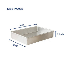 Rectangular Aluminium Brownie Tray | 1 Piece - Bakeyy.com - India - Rectangular Aluminium Brownie Tray | 1 Piece - 5 x 7 x 1 Inch 140.00