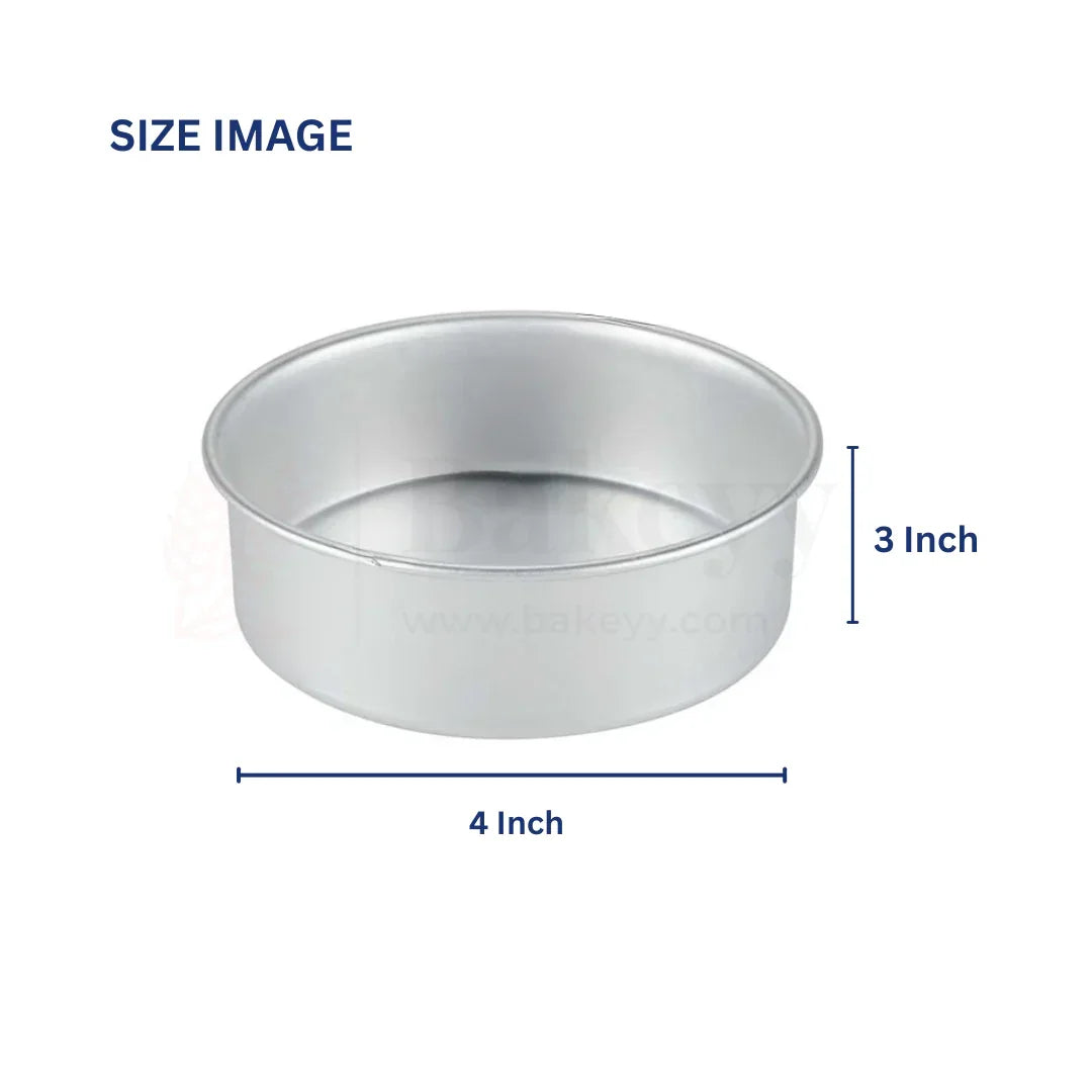 4x3" Round Aluminium Cake Mould