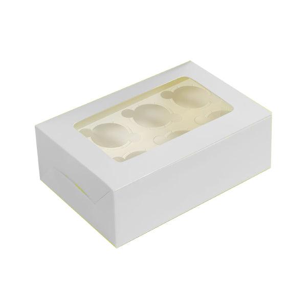 6 Cupcake Box | With Window |White Color | - Bakeyy.com - India - 6 Cupcake Box | With Window |White Color | - Pack of 10