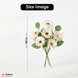 Artificial Gerbera Daisy Flower Bunch – 42cm | Gradient Of Light Pink And Off White| Decorative Stick for Home & Events | Pack Of 1