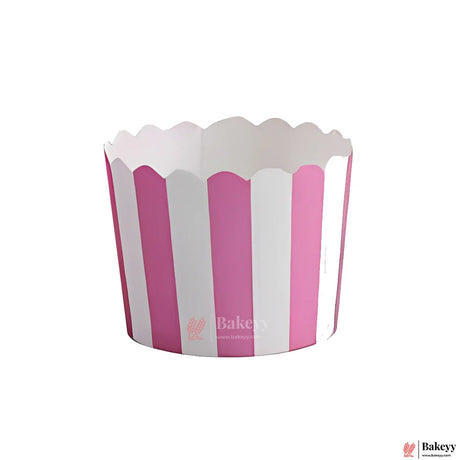 Pink & White Striped Scallop-Edge Baking Cups – Premium Paper Muffin Cup Liners | Pack Of 50 - Bakeyy.com - India - Pink & White Striped Scallop-Edge Baking Cups – Premium Paper Muffin Cup Liners | Pack Of 50 - Default Title