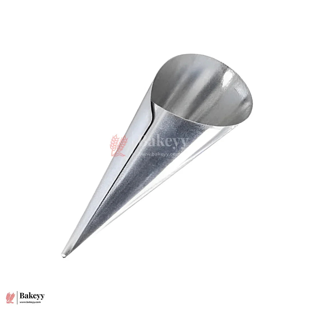 Aluminium Cone Mold – 6 Inch | Pack of 12 | For Ice Cream Cone, Cream Rolls & Pastries