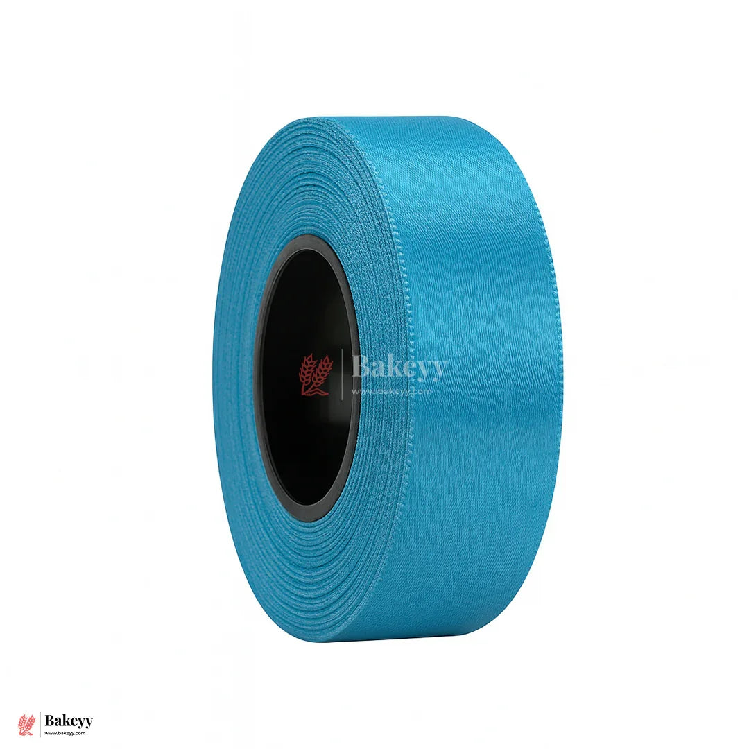1 inch | 18 Mtr Light Blue Satin Ribbon Roll – High-Quality Decorative Ribbon for Gift Wrapping & Crafts| 1 Roll