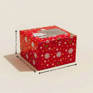 Santa Theme Red Pastry Box | Christmas Pastry Box | Festive Bakery Packaging | Multi-Sizes | Pack of 25 - Bakeyy.com - India - Santa Theme Red Pastry Box | Christmas Pastry Box | Festive Bakery Packaging | Multi-Sizes | Pack of 25 - Medium 450.00