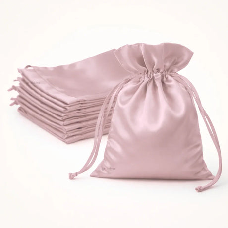 Satin Drawstring Potli Bags | Onion Pink Color | 3 Size Options | Pack of 25