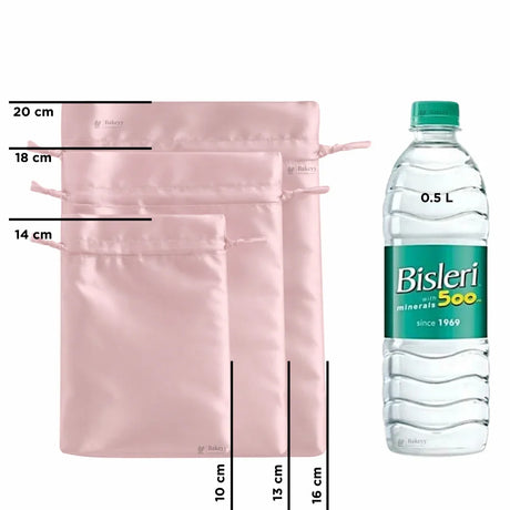 Satin Drawstring Potli Bags | Onion Pink Color | 3 Size Options | Pack of 25