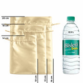 Satin Drawstring Potli Bags | Cream Color Color | 3 Size Options | Pack of 25