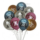 Save The Date Printed Balloons Set | Pieces 10 | Engagement & Wedding Decor Balloons | Pack of 1