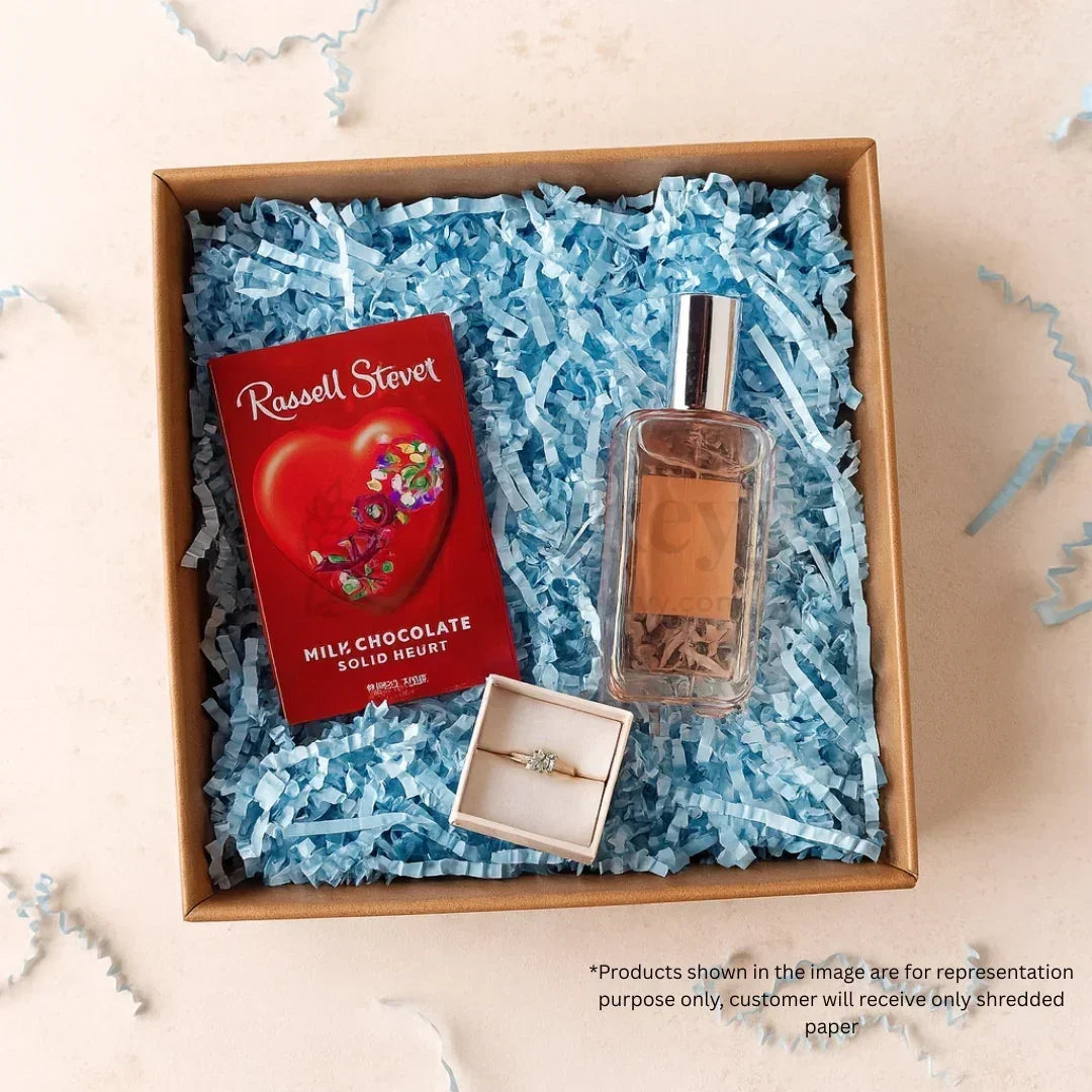 Light Blue Shredded Paper - Bakeyy.com - India - Light Blue Shredded Paper - 100 Gram