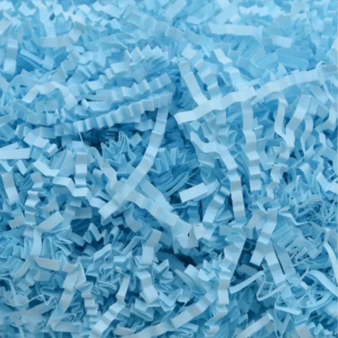Light Blue Shredded Paper - Bakeyy.com - India - Light Blue Shredded Paper - 100 Gram