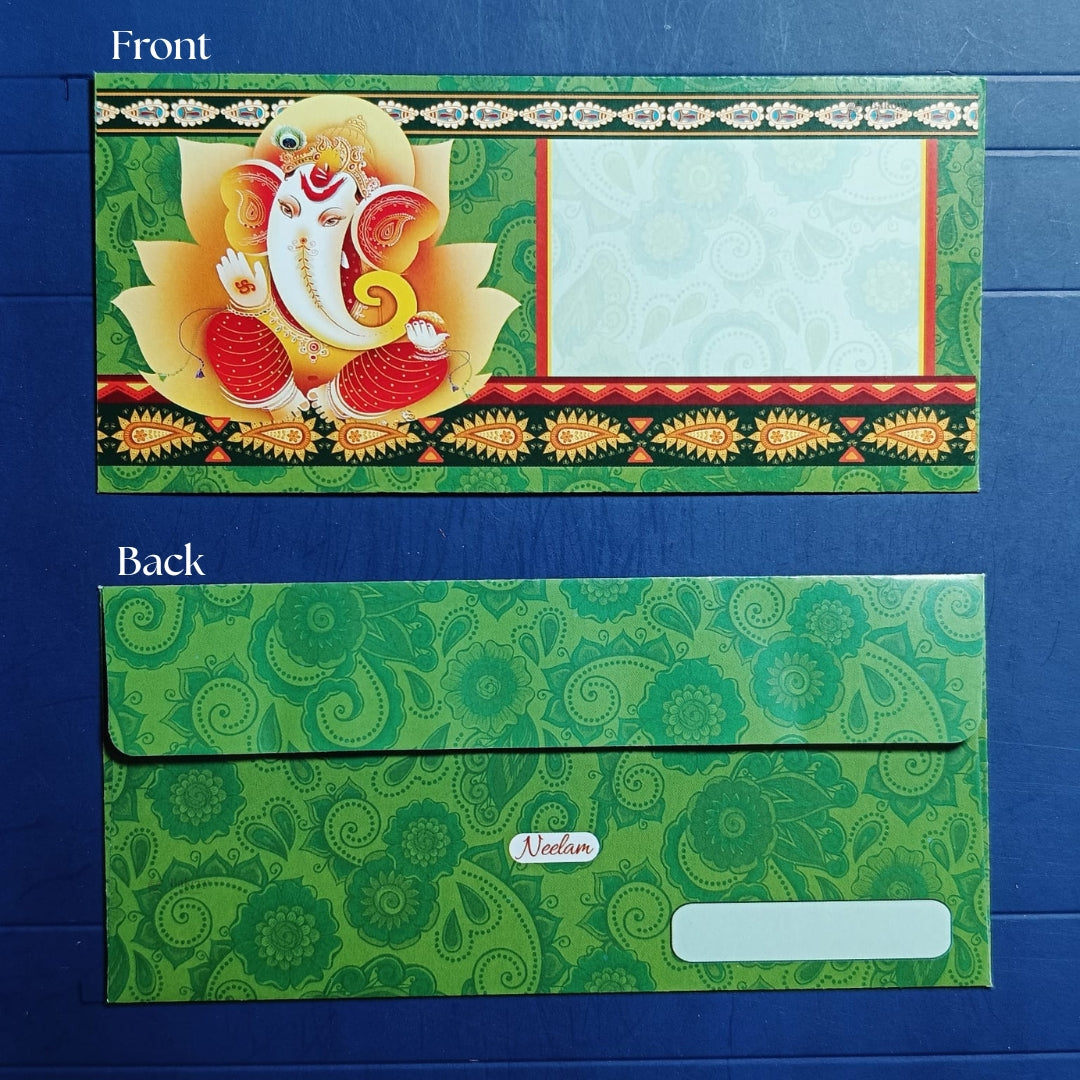 Shree Ganpati Shagun Envelopes | Traditional Cash & Gift Envelopes | Multiple Divine Designs | Pack of 25