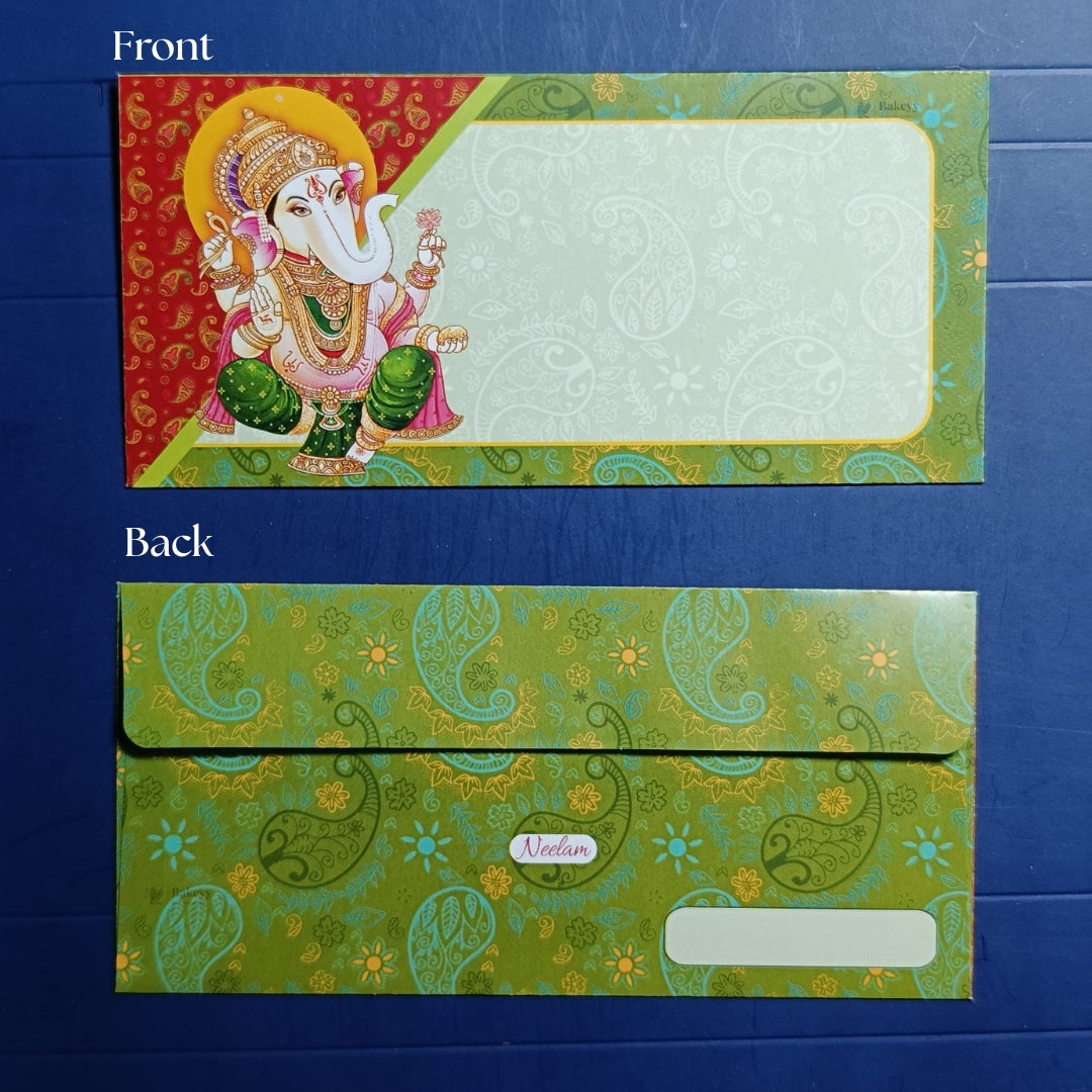 Shree Ganpati Shagun Envelopes | Traditional Cash & Gift Envelopes | Multiple Divine Designs | Pack of 25