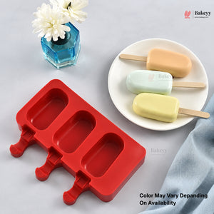 Silicone Popsicle Mould | Big | 3 & 4 Cavity Kulfi Ice Cream Bar Mould | Pack of 1