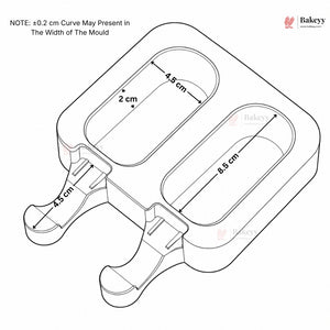 Silicone Popsicle Mould | Big | 3 & 4 Cavity Kulfi Ice Cream Bar Mould | Pack of 1