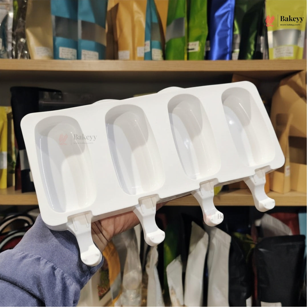 Silicone Popsicle Mould | Big | 3 & 4 Cavity Kulfi Ice Cream Bar Mould | Pack of 1
