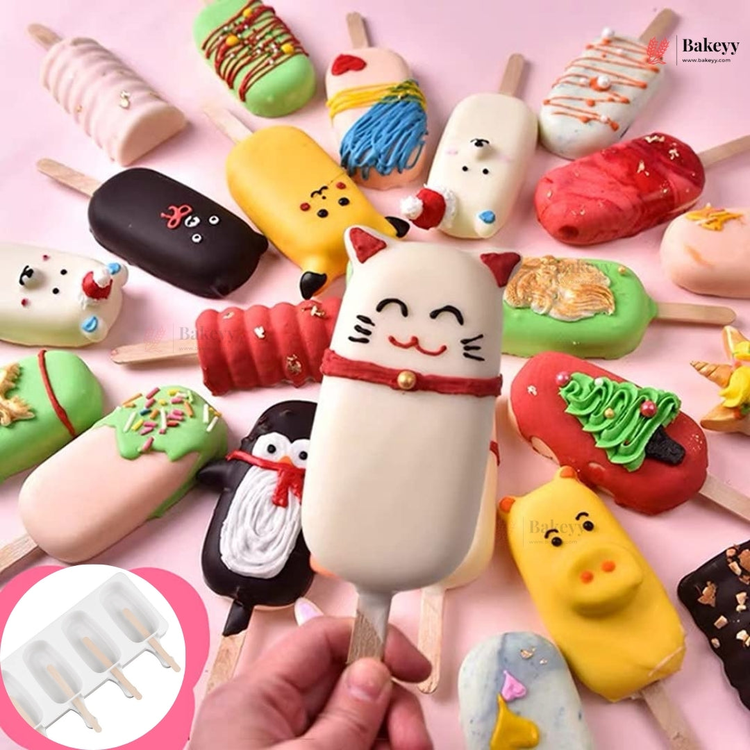 Ice Cream Popsicle Mould | 4 Cavity & 8 Cavity Variants | Kulfi Bar Mould with Stick Slot