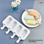 Ice Cream Popsicle Mould | 4 Cavity & 8 Cavity Variants | Kulfi Bar Mould with Stick Slot | Pack of 1