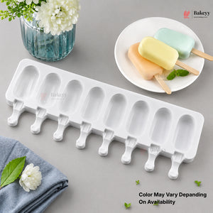 Ice Cream Popsicle Mould | 4 Cavity & 8 Cavity Variants | Kulfi Bar Mould with Stick Slot | Pack of 1