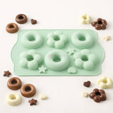 Silicone Donut & Flower Chocolate Mould Multi-Shape Star & Heart Dessert Mould | Pack of 1