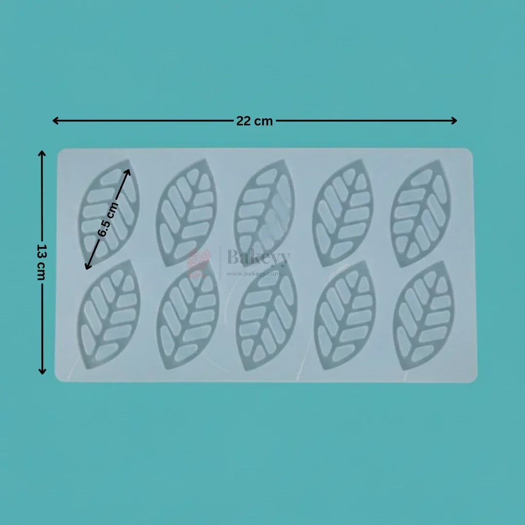 SiliconeLeafGarnishingMouldforChocolate_CakeDecoration10CavityLeafDesignPackof1_1 - Bakeyy.com