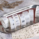 Silver Foil Decorative Washi Tape Set | Cake Decoration | 5 Pieces per Pack | Pack of 1
