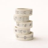 Silver Foil Decorative Washi Tape Set | Cake Decoration | 5 Pieces per Pack | Pack of 1