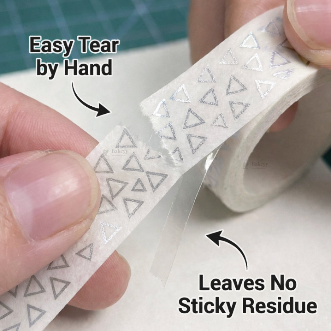 Silver Foil Decorative Washi Tape Set | Cake Decoration | 5 Pieces per Pack | Pack of 1