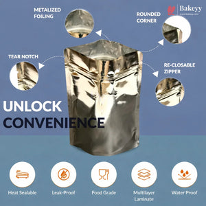 Silver_Pouch_Without_Window_Standing_Pouch_110_GSM_Pack_of_100_.2 - Bakeyy.com