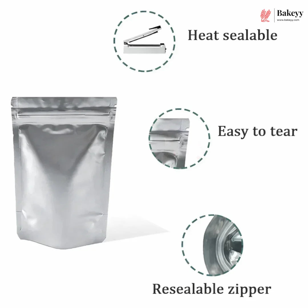Silver_Pouch_Without_Window_Standing_Pouch_110_GSM_Pack_of_100_.3 - Bakeyy.com