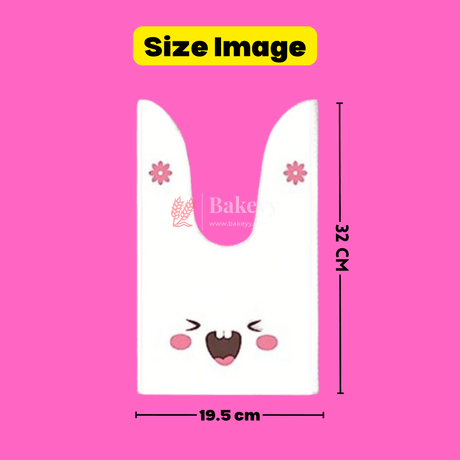 XL size | Rabbit Ear Candy Gift Bags | Cute Plastic Bags | Bunny Party Favors | Pack of 50 - Bakeyy.com - India - {{ variant.name }}