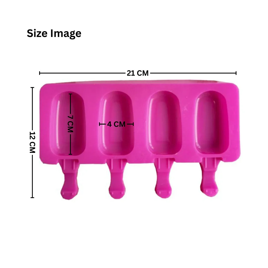 4-Cavity | Silicone Popsicle Mould Small | Reusable Non-Stick - 1 Piece
