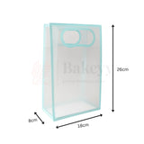18x8x26cm | Transparent Gift Bag - Light Blue | Die‑Cut Handle, Waterproof & Stylish Packaging | Pack Of 12 - Bakeyy.com - India - 18x8x26cm | Transparent Gift Bag - Light Blue | Die‑Cut Handle, Waterproof & Stylish Packaging | Pack Of 12 - Default Title