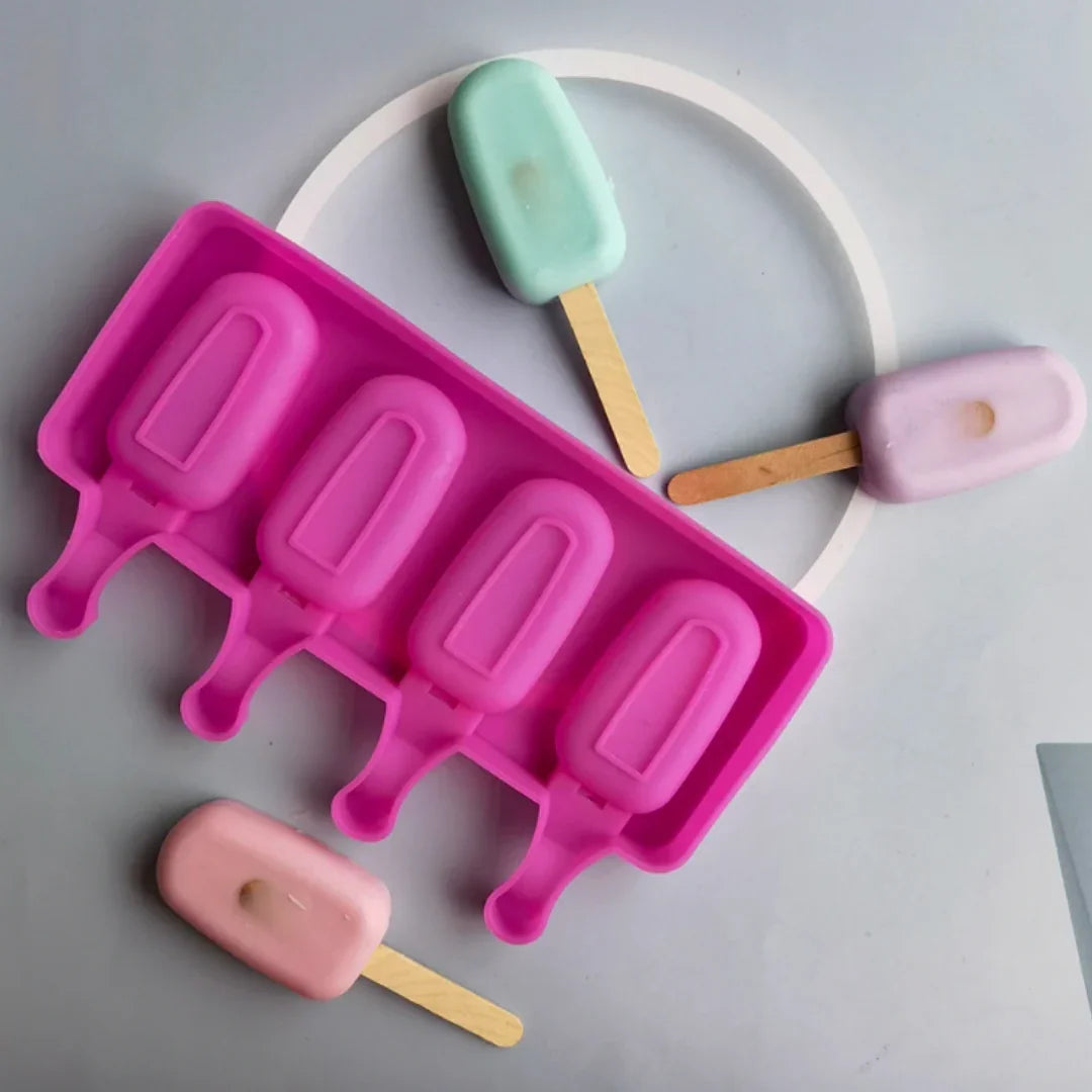 4-Cavity | Silicone Popsicle Mould Small | Reusable Non-Stick - 1 Piece