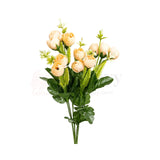 Artificial Peach Rose Flower Bouquet - 32cm | Elegant Faux Floral Bunch for Home Decor, Vase Styling & Events - Pack of 1