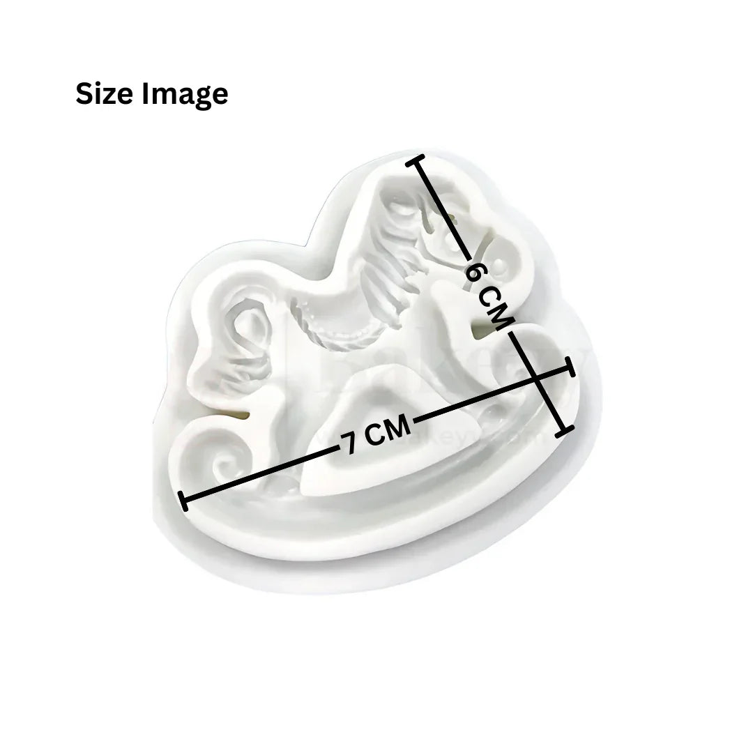 554 - Rocking Horse Shape Silicone Fondant Mould - 1 Piece